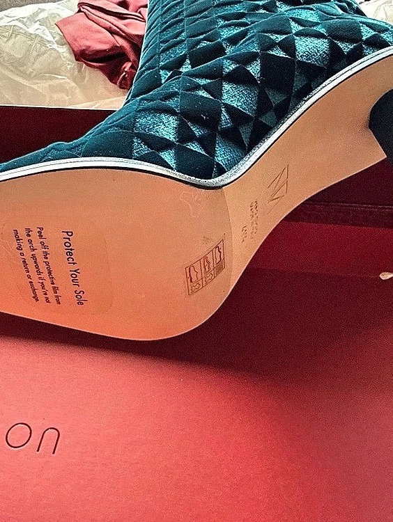 Tamara Mellon Quilted Geometric Heels In Blue — image 3 of 4